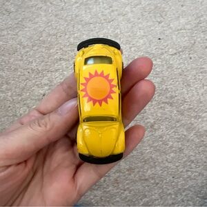 Vintage Zylmex Zee D20 Volkswagon Yellow Beetle Bug w/ Heart-Sun Roof